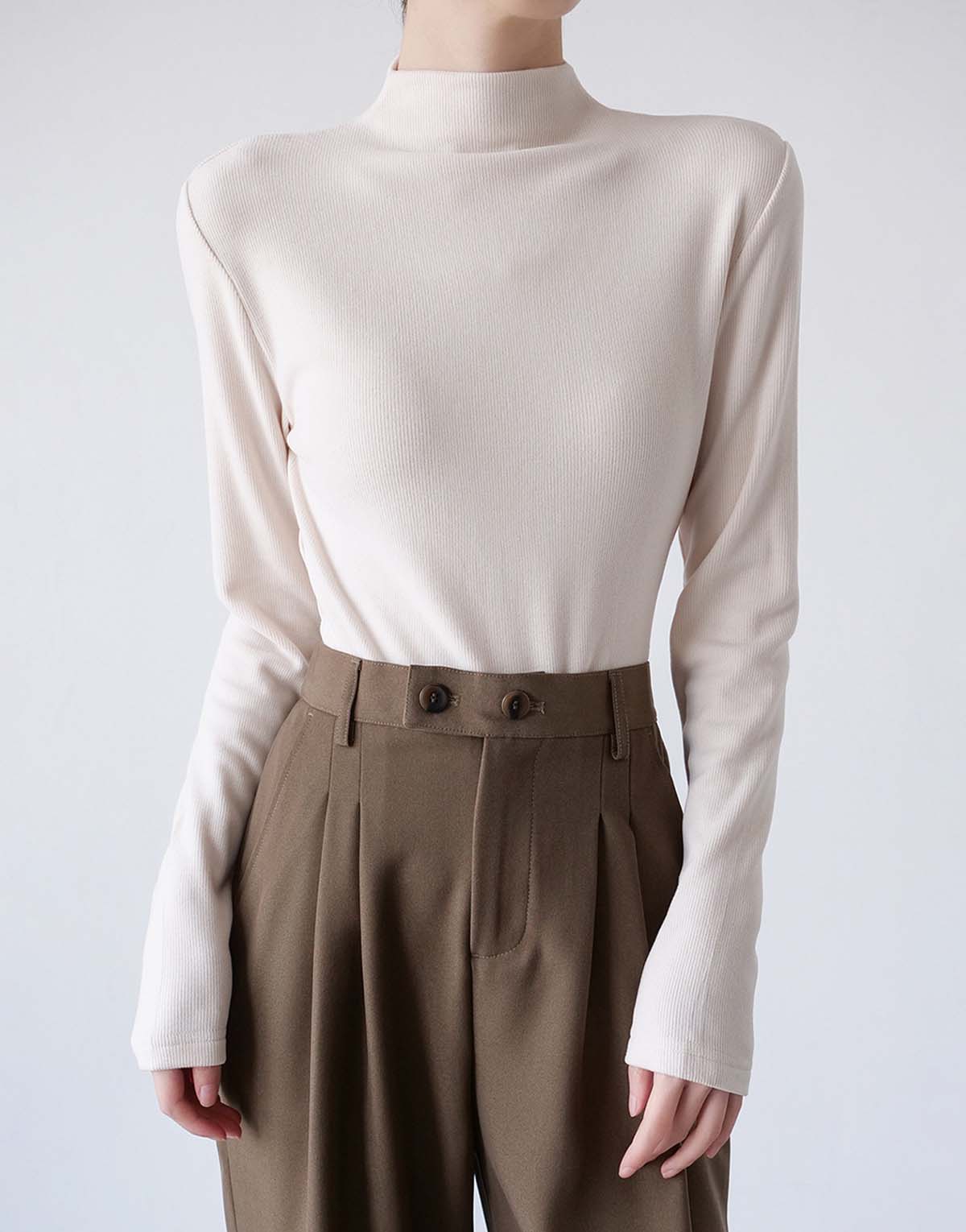 Acetate Wool Turtleneck Base Shirt-t11-2